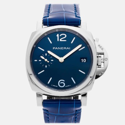 Panerai Luminor Due PAM1273 Automatic Stainless Steel Blue Dial Men's Wristwatch 38mm 1171476 (blue, arb22645)
