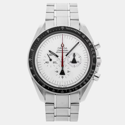 Men's Omega Speedmaster 311.32.42.30.04.001 Manual Winding Stainless Steel White Dial MoonWrist Alaska Project Limited Edition Watch - Ref 1175132 (white, arb22657)