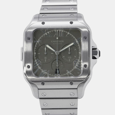 Cartier Santos de Cartier WSSA0078 Automatic Mens Grey Dial Stainless Steel Watch 1179847 (arb22709)