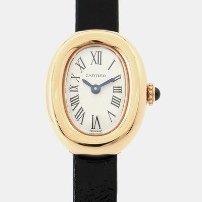 Cartier Baignoire WGBA0017 18k Yellow Gold Silver Dial Women's Quartz Watch - 18mm 1179842 (arb22719)