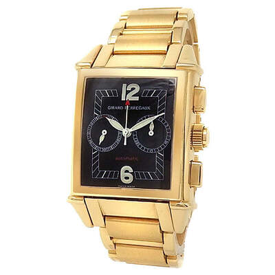Girard-Perregaux Vintage 1945 Chronograph Automatic Black Dial Mens Watch [2599] (black, arb22797)