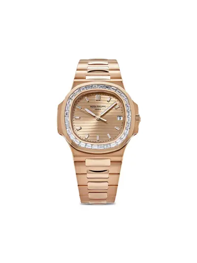 Patek Philippe Nautilus 31090262 - 40mm Rose Gold Diamond Bezel Watch (arb22769)