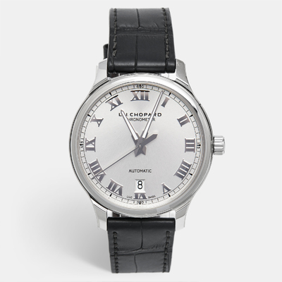 Chopard L.U.C 1937 Classic Men's Wristwatch, Silver Dial, Stainless Steel Case, Alligator Leather Strap, Article No. 168558-3001 1182430 (black, arb22838)