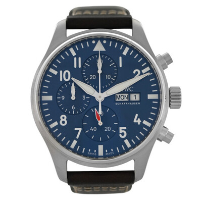 Pre-owned IWC Mens Pilot Chronograph Automatic Blue Dial iw378003 (blue, arb22858)