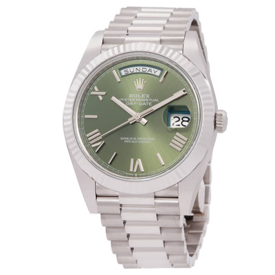 Rolex Day-Date 40 Mens - M228236-0008 - Olive Green Dial with Platinum President Bracelet (green, arb22917)