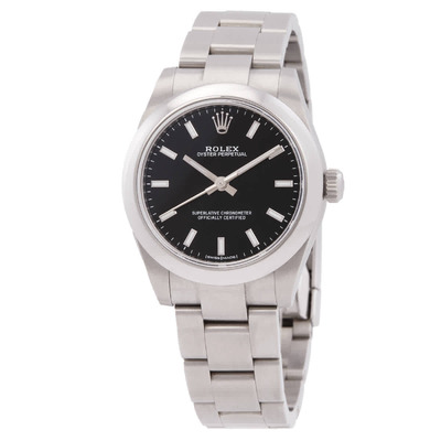 Rolex Oyster Perpetual 177200-0019 - Unisex Automatic Chronometer Watch with Black Dial (black, arb22931)