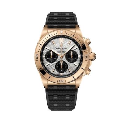 Breitling Chronomat Chronograph RB01347A1F1S1 - 18kt Rose Gold Mens Watch with Black Rubber Strap (black, arb22949)