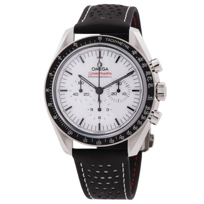 Omega Speedmaster Chronograph Automatic Mens Watch 310.32.42.50.04.002, Stainless Steel Case, Black Leather Strap, Aluminum Bezel, Tachymeter Scale (black, arb22976)