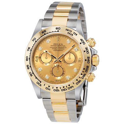 Pre-owned Rolex Cosmograph Daytona 116503cdo Champagne Diamond Dial Steel 18K Yellow Gold Mens Watch (beige, arb22988)