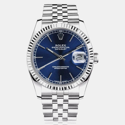 Rolex Datejust 16014 Men's Stainless Steel Blue Dial Automatic Watch 1187664 (blue, arb23059)