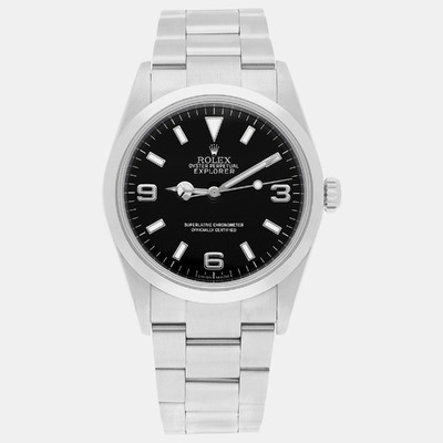 Rolex Explorer 114270 - Ref. No. 1187717: Stainless Steel Automatic Black Dial Men's Watch (black, arb23079)