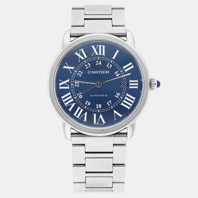 WSRN0023 Cartier Ronde Solo Automatic Blue Dial Men's Stainless Steel Watch 42mm 1187739 (blue, arb23109)