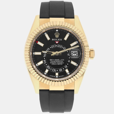 Rolex Sky-Dweller 336238 Automatic Black Dial 18k Yellow Gold Men's Wristwatch 1187771 (black, arb23111)