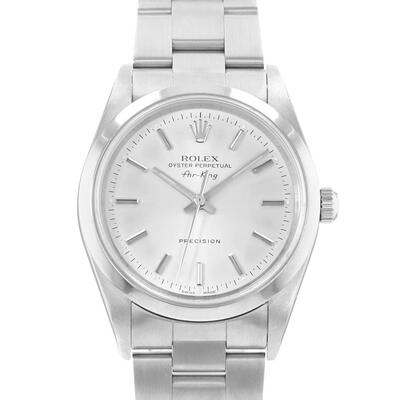 Pre-owned Rolex Air King Automatic Chronometer Silver Dial Mens Watch Ref 14000 SSO (arb23125)