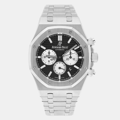 Men's Automatic Stainless Steel Audemars Piguet Royal Oak Ref. No. 1188263 Chronograph With Black Dial And Integrated Bracelet (black, arb23145)