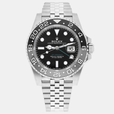 Rolex GMT-Master II 126710GRNR Automatic Black Stainless Steel Watch with Dual Time Zone and Bi-Color Cerachrom Bezel 1188260 (black, arb23149)