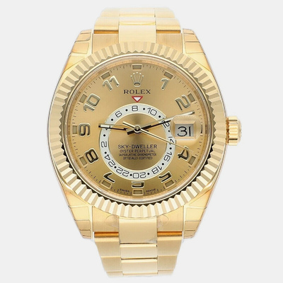 Rolex Sky-Dweller 326938 Automatic Watch Yellow Gold Champagne Dial Men's 1188255 (arb23156)