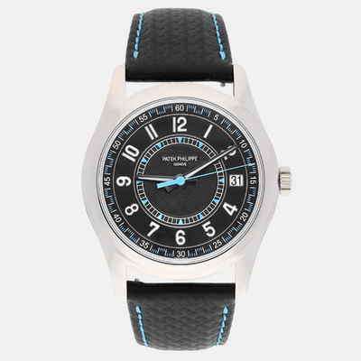 Patek Philippe Calatrava 6007G-011 - Men's Automatic Watch in White Gold, Black Dial 1188241 (black, arb23157)