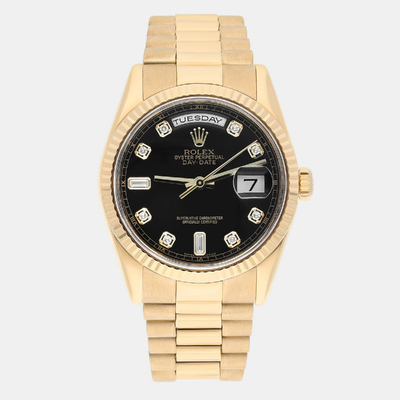 Rolex Day-Date Model 118238 - Solid Yellow Gold Automatic Chronometer 1188235 (black, arb23167)
