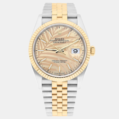 Rolex Datejust 126233 - Automatic Women's Wristwatch in 18k Yellow Gold with Champagne Dial 1187764 (arb23176)