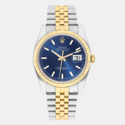 Rolex Datejust 116233 Automatic Blue Dial Yellow Gold Steel Bracelet Men's Watch 36mm 1187753 (blue, arb23181)