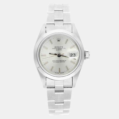 Rolex Oyster Perpetual Date 69160 Automatic Silver Stainless Steel Women's Wristwatch 1187705 (arb23194)