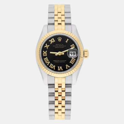 Rolex Datejust 179173: Yellow Gold Bracelet with Black Dial 1187721 (black, arb23206)