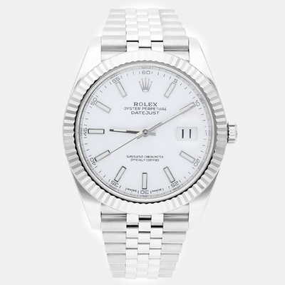 Rolex Datejust 126334 - White Dial Stainless Steel & 18k White Gold Automatic Men's Watch 1187699 (white, arb23219)