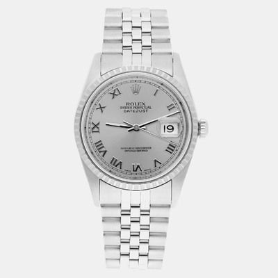 Rolex Datejust 16220 Reference 1187698 Automatic Stainless Steel Silver Dial Men's Watch (arb23220)