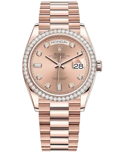 Rolex Day-Date 128345RBR-0009 Rose Gold & Diamond M128345RBR-0009 (pink, arb23263)