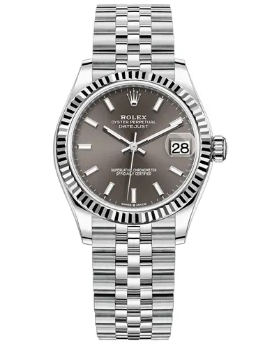 Authentic Rolex Datejust 31 | Model M278274-0016 | White Gold and Stainless Steel Dark Grey Dial Women's Watch (arb23268)
