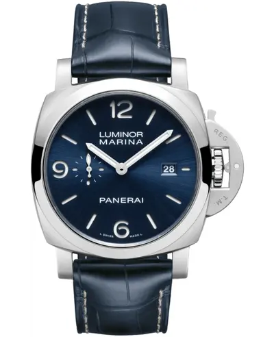 Panerai Luminor Marina Automatic Blue Dial Leather Strap Men's Luxury Watch PAM03313 (blue, arb23271)
