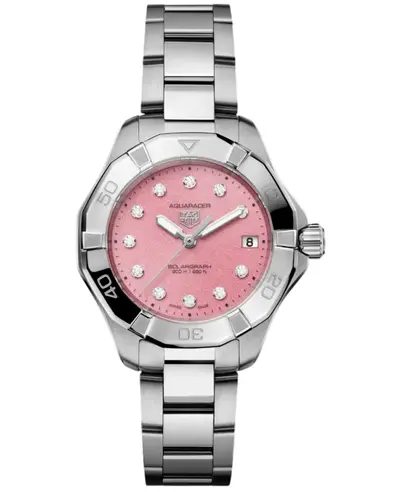 Tag Heuer WBP1318.BA0005 Aquaracer Professional 200 Pink Dial Stainless Steel Women's Watch (pink, arb23278)