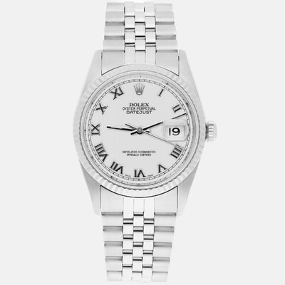 Rolex Datejust 16234 Men's Watch, White Dial, Stainless Steel Case, Automatic Movement, Ref: 1188375 (white, arb23298)