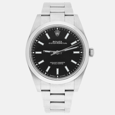 Rolex Oyster Perpetual 114300 Men's Automatic Stainless Steel Black Dial Watch 1188376 (black, arb23302)