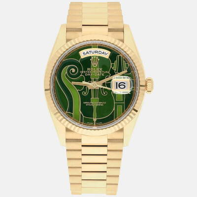 Rolex Day-Date Model 128238 Green Dial Wristwatch 1188386 (green, arb23305)