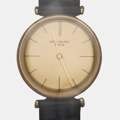Pre-Owned Patek Philippe Calatrava 2592 Manual Winding Men's Watch 18k Rose Gold 33mm Ref. 1180169 (beige, arb23316)