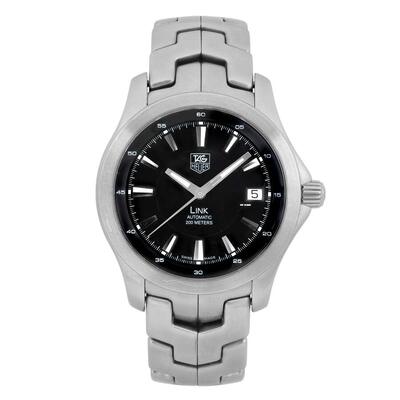 Pre-owned Tag Heuer Link GMT Automatic Black Dial Mens Watch WJF2110.BA0570 (black, arb23337)