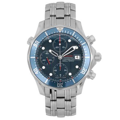 Pre-owned Omega Seamaster Chronograph Blue Dial Mens Watch 2225.80.00 (blue, arb23344)