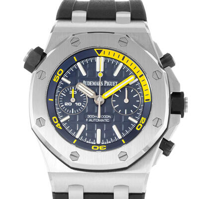 Pre-owned Audemars Piguet Royal Oak Offshore Diver Chronograph Blue Dial Mens Watch Ref. 26703ST.OO.A027CA.01 (black, arb23366)