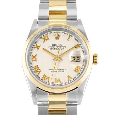 Pre-Owned Rolex Datejust 36 W/ Yellow Gold Bracelet - Model 16233WRO 16233 WRO (arb23370)