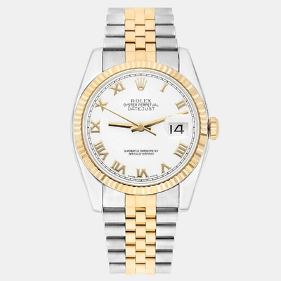 Rolex Datejust 116233 Stainless Steel White Dial Yellow Gold Bracelet Men's Watch 1188372 (white, arb23409)