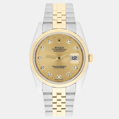 Rolex Datejust 116233 - Champagne Dial Automatic Yellow Gold Men's Watch 1188374 (arb23411)