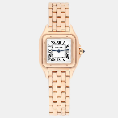 WGPN0006 Cartier Panthere Quartz Silver 18K Rose Gold Women's Wristwatch 1188334 (arb23441)