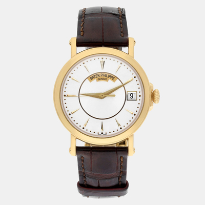 Patek Philippe Calatrava 5153J-001 Automatic White Dial 18K Yellow Gold Men's Watch 38mm 1188347 (white, arb23456)