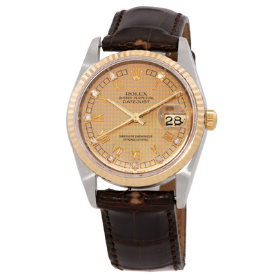 Pre-owned Rolex Automatic Diamond Mens Watch 16233CRHTDJ-1 (beige, arb17472)