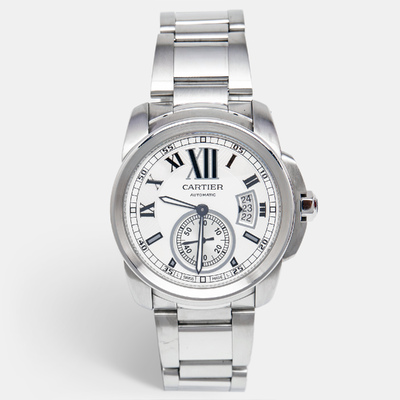 Cartier Calibre de Cartier W7100015 Stainless Steel Silver Men's Watch 42mm 1190921 (arb23478)