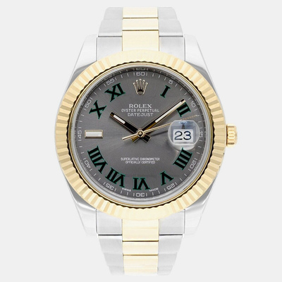 Rolex Datejust II 116333 (Ref: 1188294) Grey Dial 18k Yellow Gold Stainless Steel Men's Watch (arb23481)