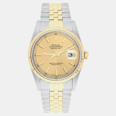 Rolex Datejust 16233 Champagne Yellow Gold 1188393 (arb23483)