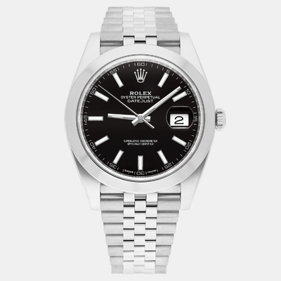 Rolex Datejust 126300 Automatic Stainless Steel Black Dial Men's Watch 1188285 (black, arb23505)